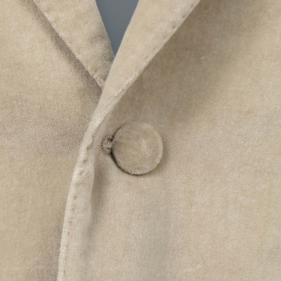 Drop 8 Velvet One Button Slim Fit Suit - Tan
