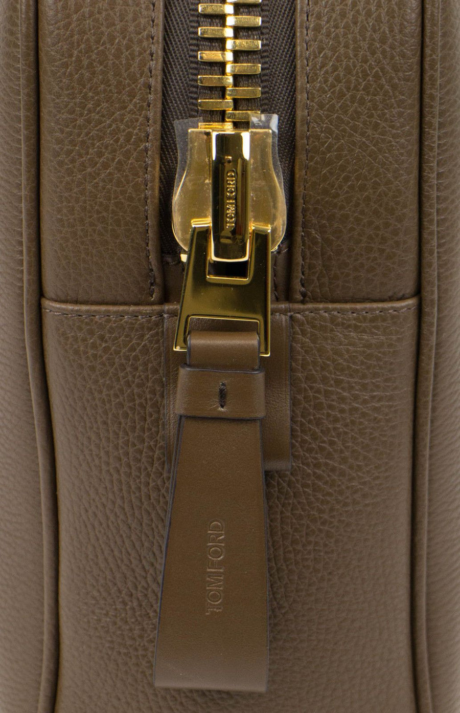 Medium Buckley Trapeze Pebbled Leather Briefcase Bag - Light Brown