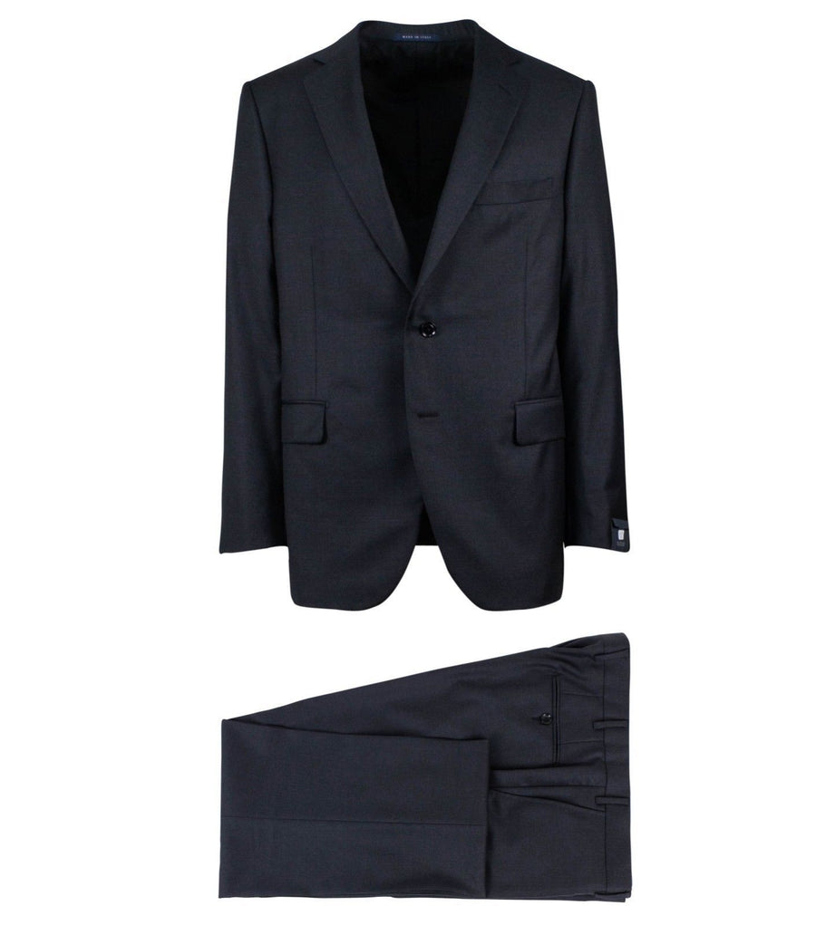 Drop 6 Wool Two Button Solid Suit - Charcoal Gray