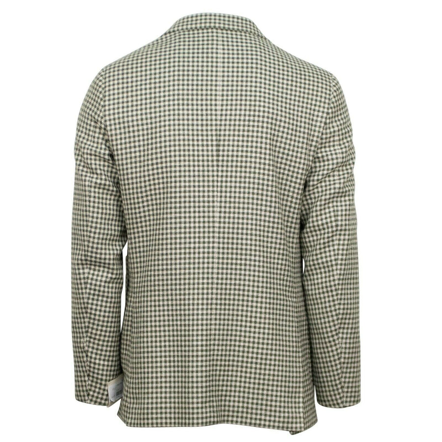 Drop 7 Check Wool Blend 3 Roll 2 Button Sport Coat - Green