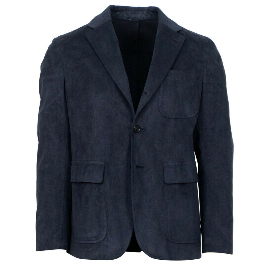 Drop 9 Suede 3 Roll 2 Button Sport Coat - Navy Blue