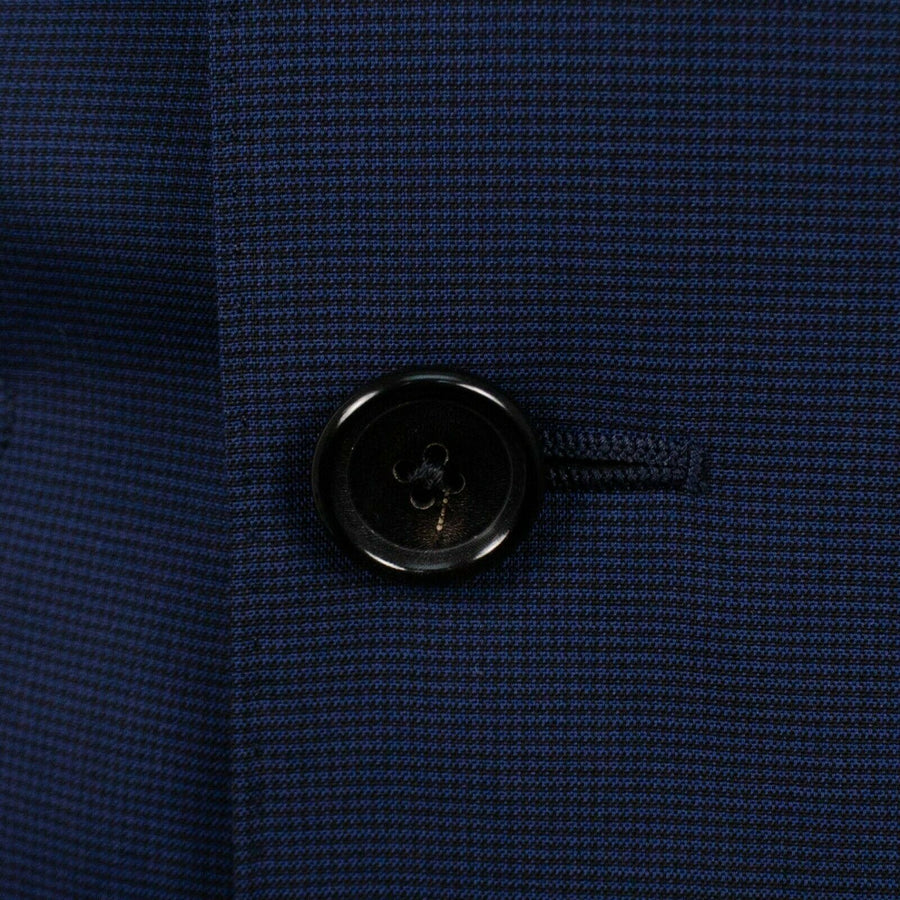 Drop 8 Houndstooth Wool Double Breasted Suit - Blue