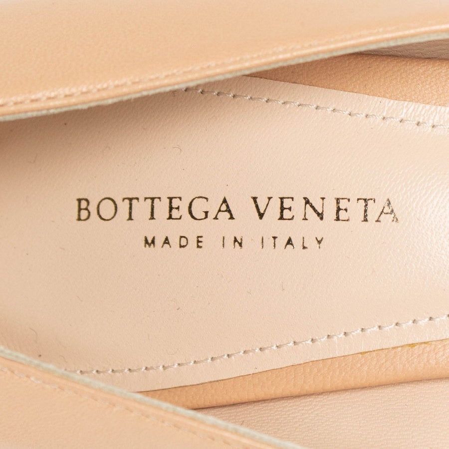 Intrecciato Platform Block Heel Pumps - Nude