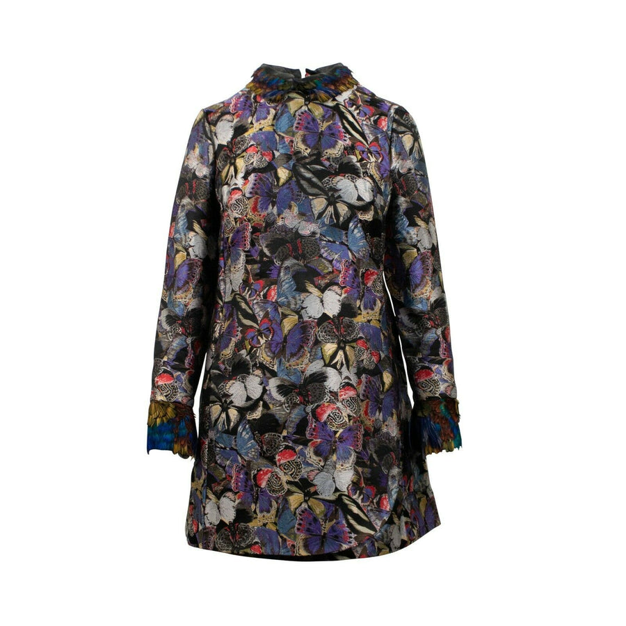 Long Sleeve With Butterfly Shift Dress - Multi