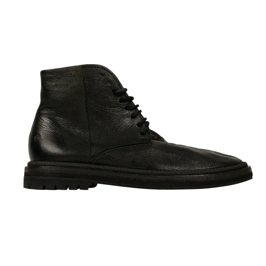 Gommone Lace Up Leather Boots - Black
