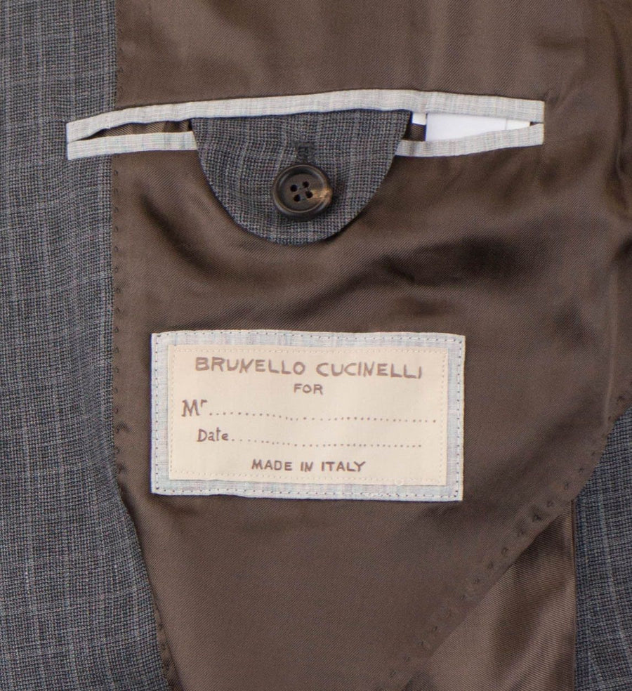 Wool Blend Check 3/2 Button Sport Coat - Gray