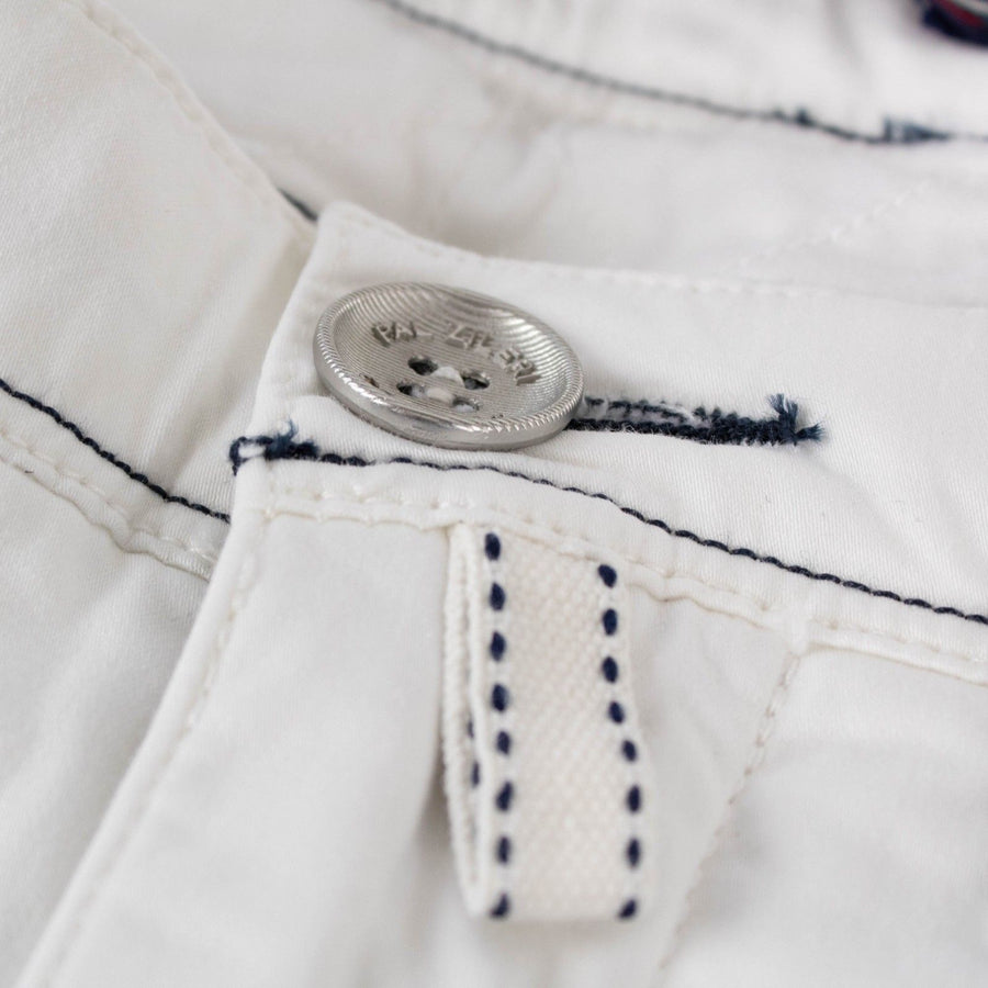 White Cotton Blend Pants