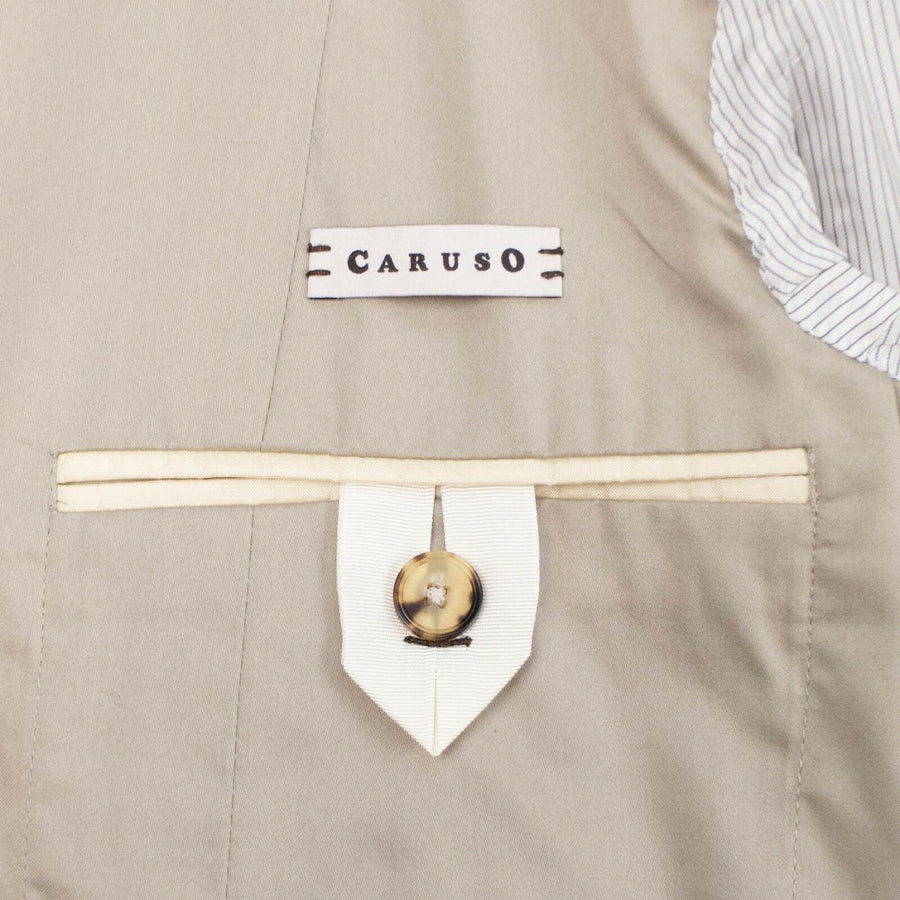 Dop 8 Cotton 3 Roll 2 Button Slim Fit Suit - Tan