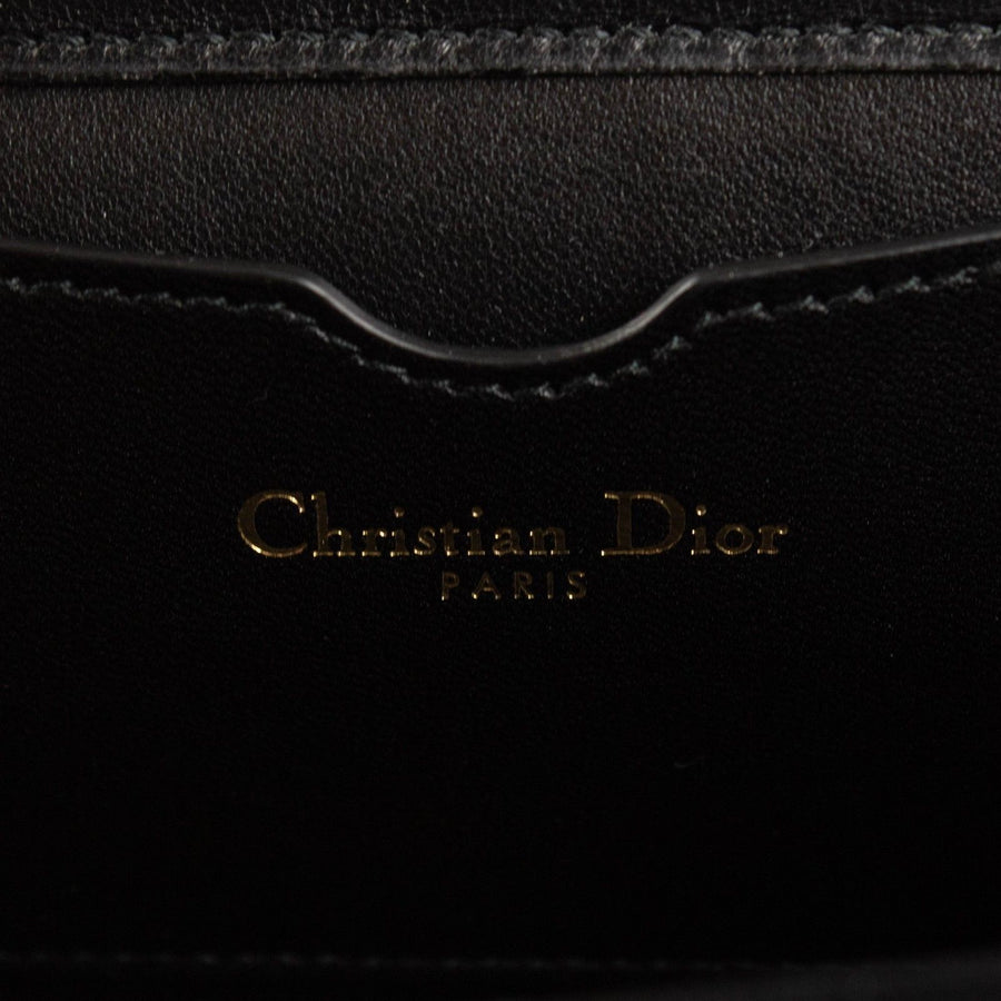 Dior Death Leather Embroidered Beaded Clutch Bag - Black