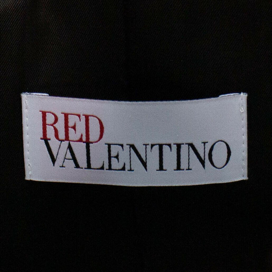 A-Line Wool Large Floral Design Coat - Black / Red