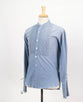 Cotton Bib-Front Distressed Button Down Casual Shirt - Blue