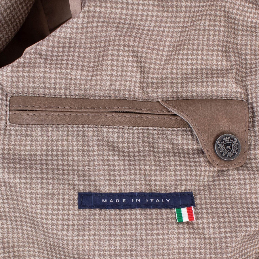 Light Brown Leather Bomber Jacket