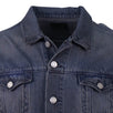 Contrast Sleeve Button Down Denim Jacket - Gray / Blue