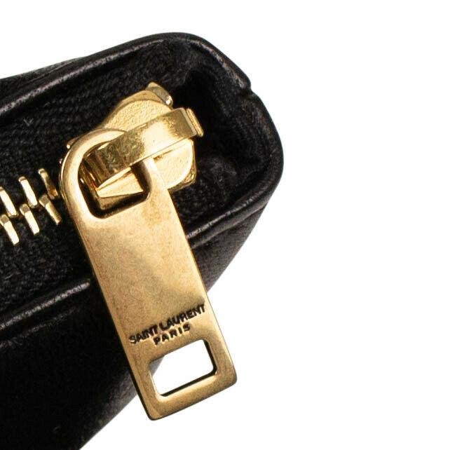 Angie Chain Diamond Quilted Lambskin Leather Handbag - Black