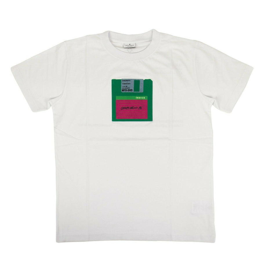 Cotton Multicolored Floppy Disk T-Shirt - White