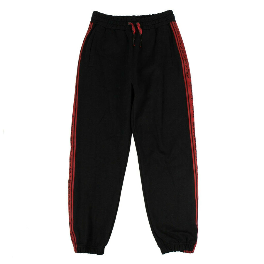 Cotton Side Tape Jogging Pants - Black