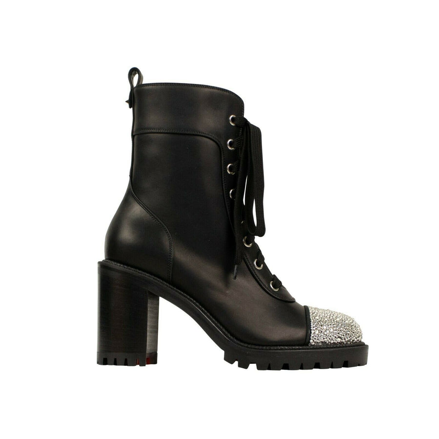 'TS Croc' Crystal-Cap Booties - Black