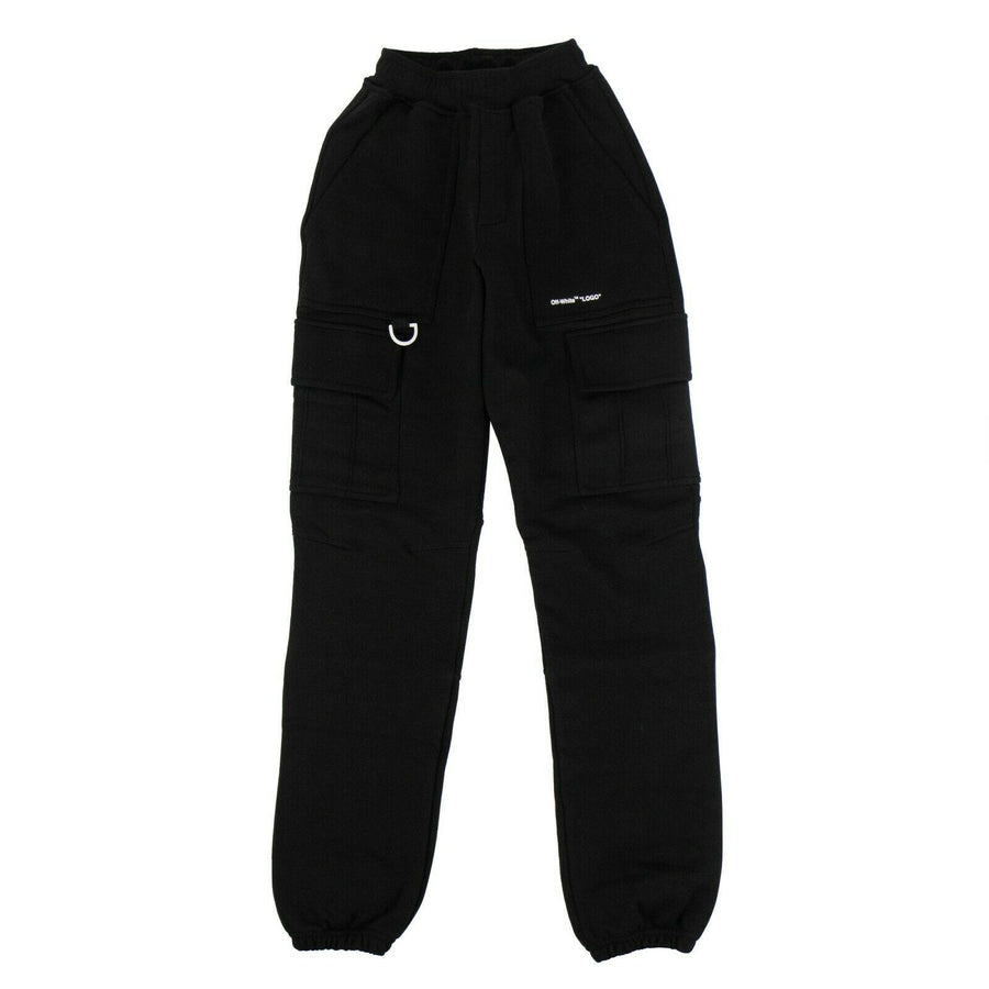 Cotton Logo Cargo Pants - Black