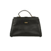 Leather 'Piazza' Medium Shoulder Bag - Black