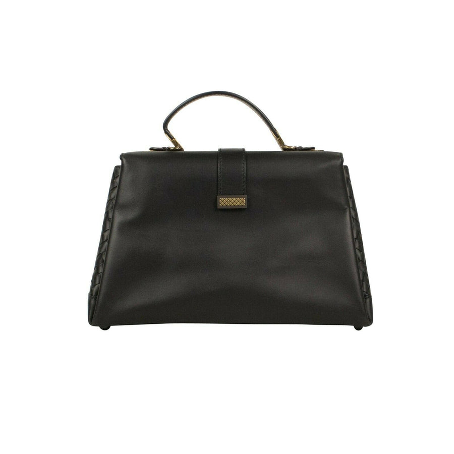 Leather 'Piazza' Medium Shoulder Bag - Black