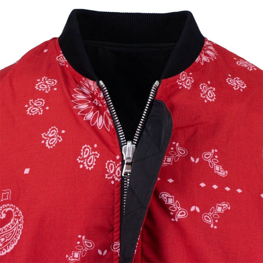 Reversible Paisley Bomber Jacket - Black / Red