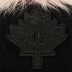 Kids Fur Pom Pom Maple-leaf Hat - Black/ Pink