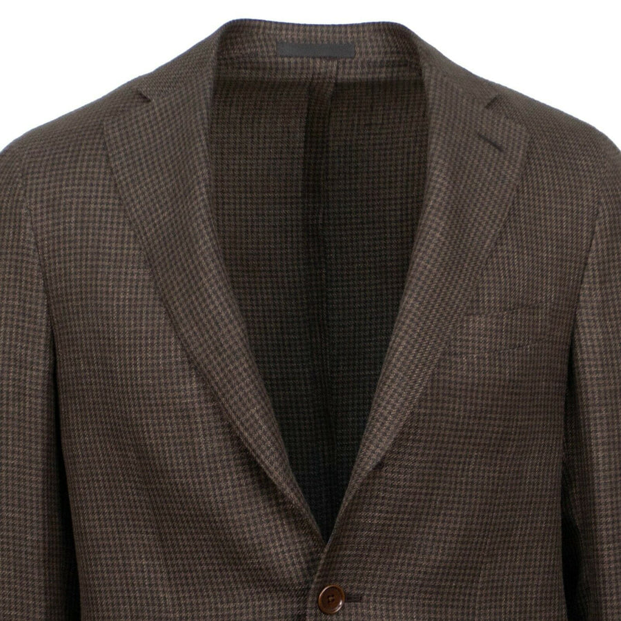 Drop 8 Houndstooth 3 Roll 2 Button Sport Coat - Brown