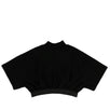 Cropped Turtleneck Short Sleeves T-Shirt - Black