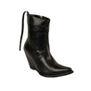 Leather Western Low Boots - Black