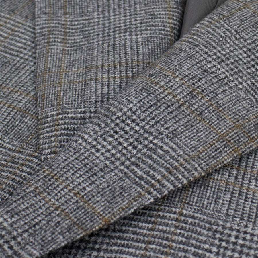Glen Check Cashmere Blend Double-Breasted Suit - Gray