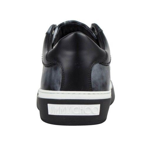 Portman Leather Lace-Up Low-Top Sneakers - Gray / Black