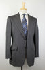 Herringbone Wool 2 Button Suit - Gray