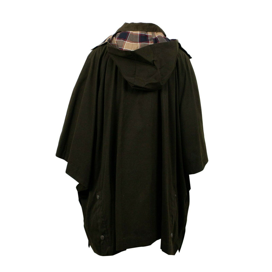 Wool Lined Cape Coat - Olive Green