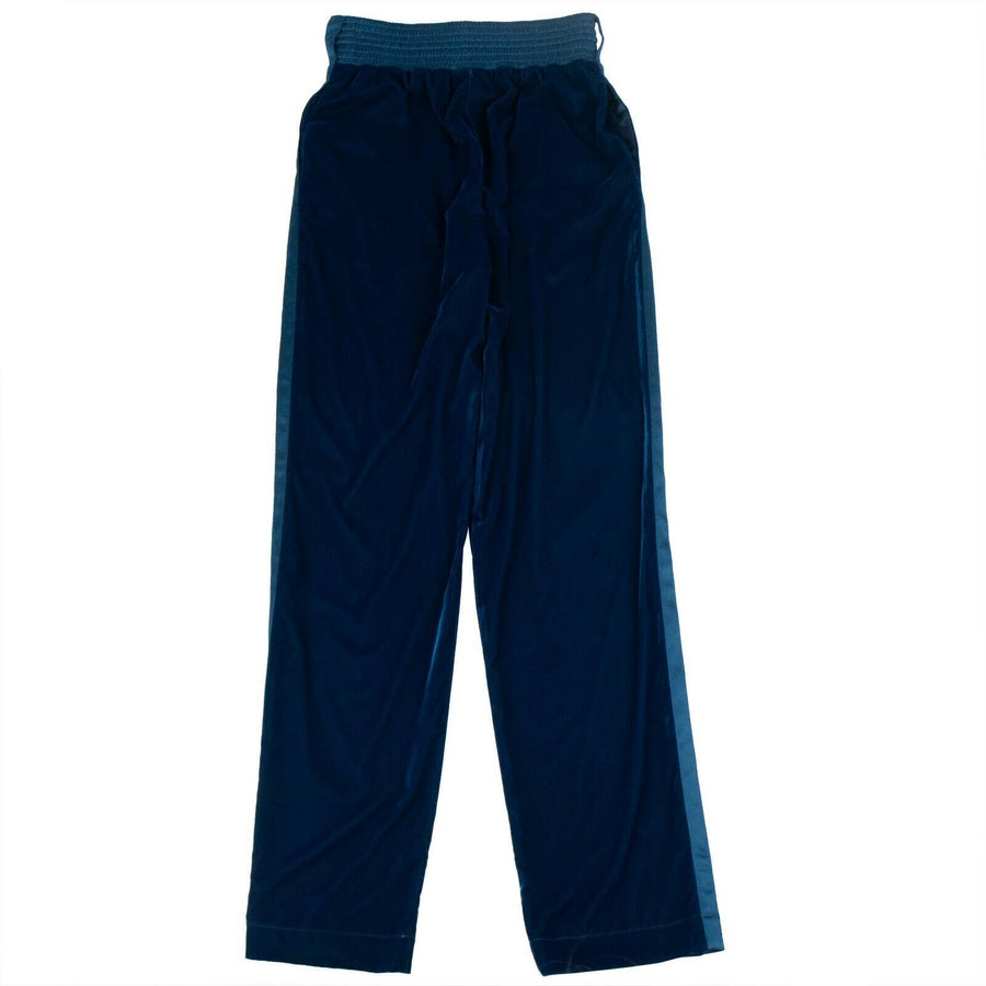 Velvet Equestrian Track Pants - Blue