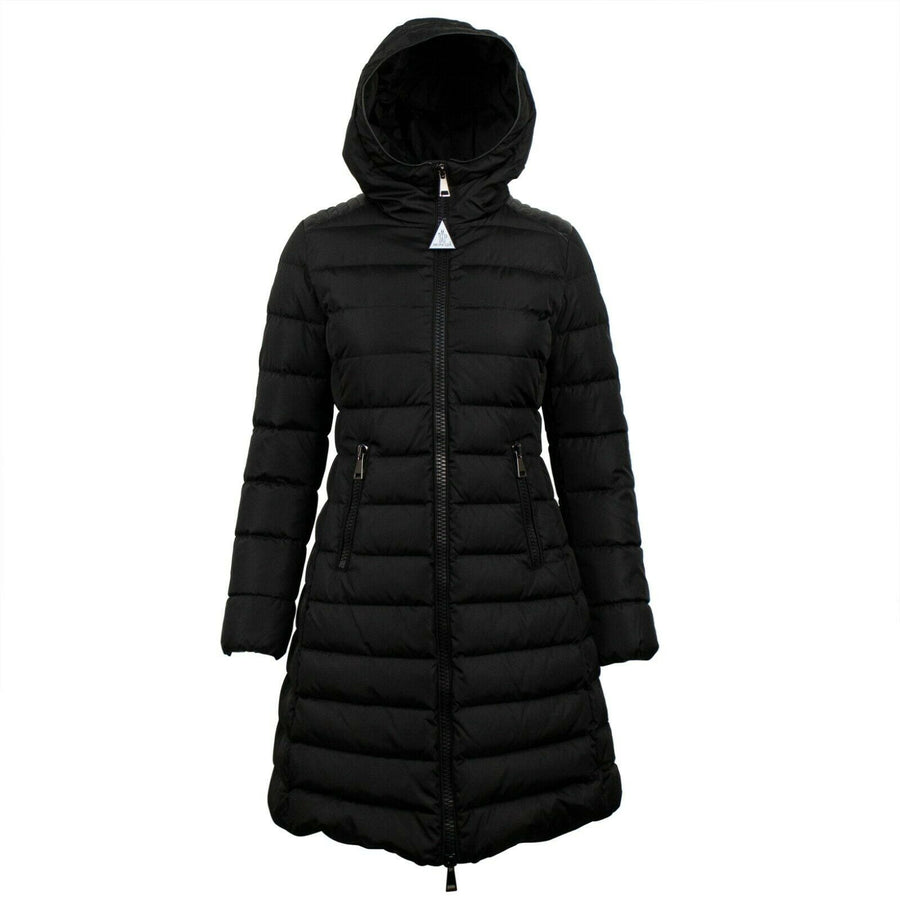 'Talev' Down Filled Quilted Puffer Long Coat - Black