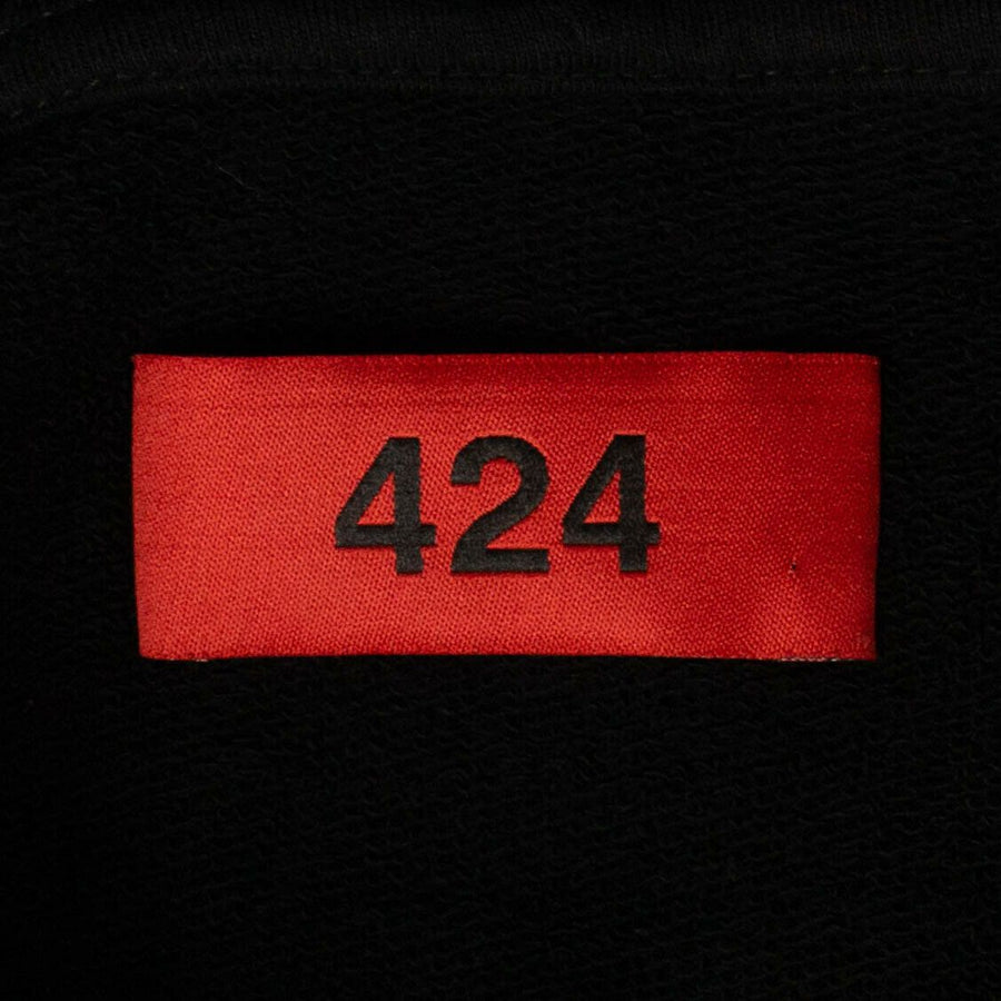 Cotton Front Graphic 424 Hooded Sweatshirt - Black