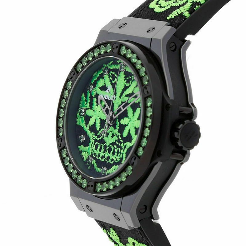 Hublot Big Bang, Broderie Ceramic Green 41MM Watch 343.CG.6590.NR.1222