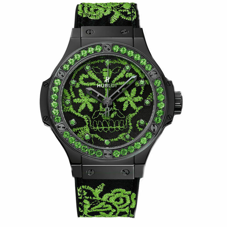 Hublot Big Bang, Broderie Ceramic Green 41MM Watch 343.CG.6590.NR.1222