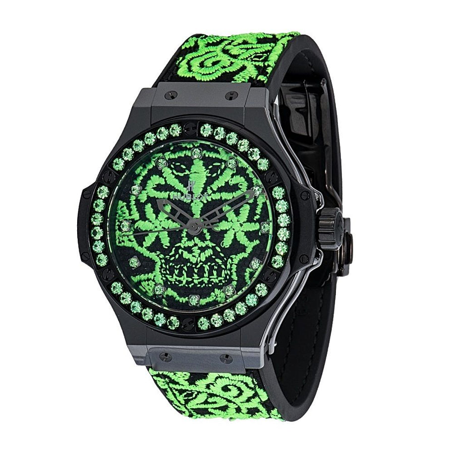 Hublot Big Bang, Broderie Ceramic Green 41MM Watch 343.CG.6590.NR.1222