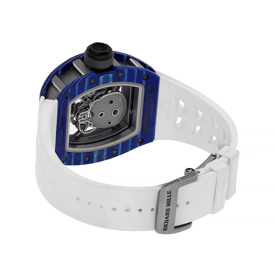 Richard Mille RM52-01, Blue NTPT Carbon Titanium Tourbillon Skull 50MM Watch(PRE-OWNED)