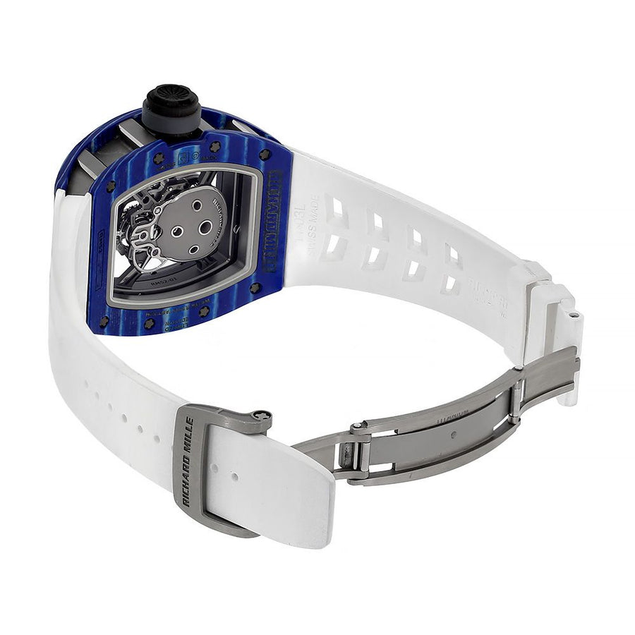 Richard Mille RM52-01, Blue NTPT Carbon Titanium Tourbillon Skull 50MM Watch(PRE-OWNED)