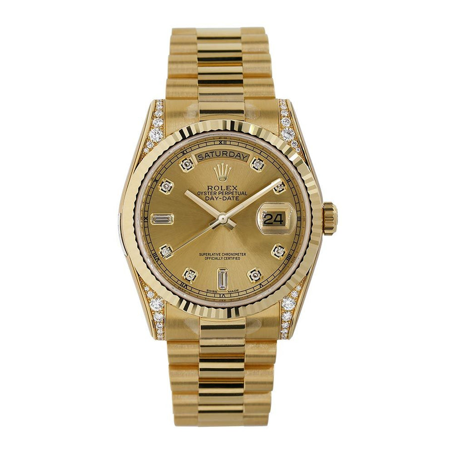 Rolex Day-Date 36, All Yellow Gold Diamond Dial 36MM Watch 118338