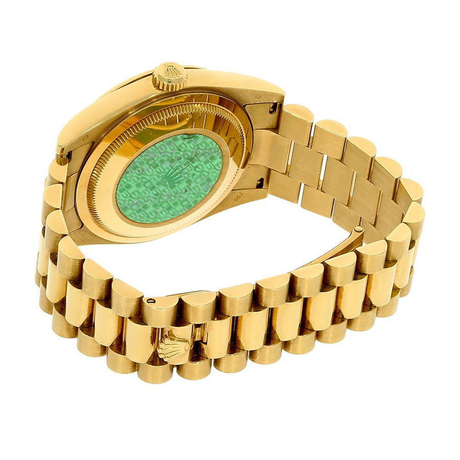 Rolex Day-Date 36, Yellow Gold Silver Tone Diamond Dial 36MM Watch 118238(PRE-OWNED)