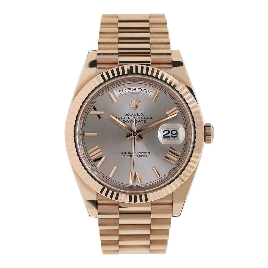 Rolex Day-Date 40, Rose Gold Sundust Roman Dial 40MM Watch 228235