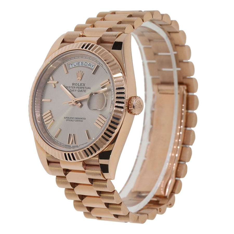 Rolex Day-Date 40, Rose Gold Sundust Roman Dial 40MM Watch 228235