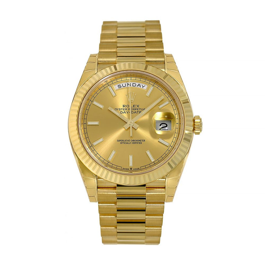 Rolex Day-Date 40, Yellow Gold Champagne Index Dial 40MM Watch 228238