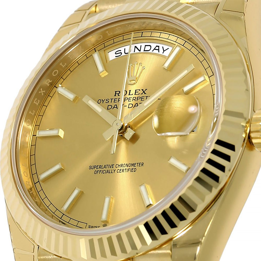 Rolex Day-Date 40, Yellow Gold Champagne Index Dial 40MM Watch 228238