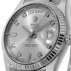 Rolex Day-Date II, White Gold Silver Diamond Dial 41MM Watch 218239(PRE-OWNED)