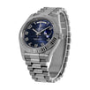 Rolex Day-Date II, White Gold Blue Wave Dial President 41MM Watch 218239(PRE-OWNED)