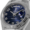 Rolex Day-Date II, White Gold Blue Wave Dial President 41MM Watch 218239(PRE-OWNED)